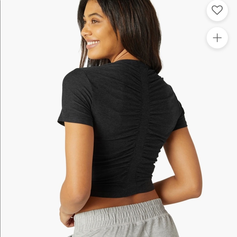 NWOT Beyond Yoga Spacedye Ruched Cropped Tee M
